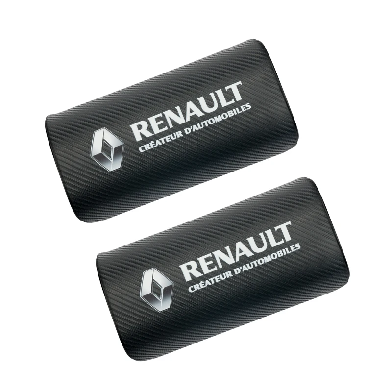 2 шт. Автомобильный подголовник из углеродного волокна с логотипом искусственной