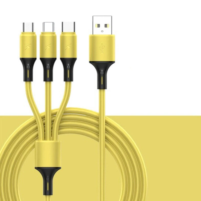 

Жидкий силикагель 3 в 1 кабель для быстрой зарядки Type C IOS Micro USB для iphone Xiaomi Samsung Huawei