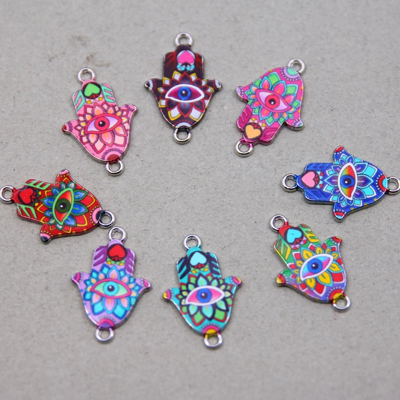 10 шт. Фатима злые глаза фоторазъемы для браслетов разные цвета 17*26 мм | Украшения и