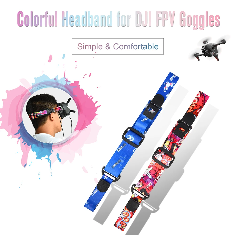 Ремешок для аккумулятора DJI FPV Googles V2 цветное регулируемое оголовье очков