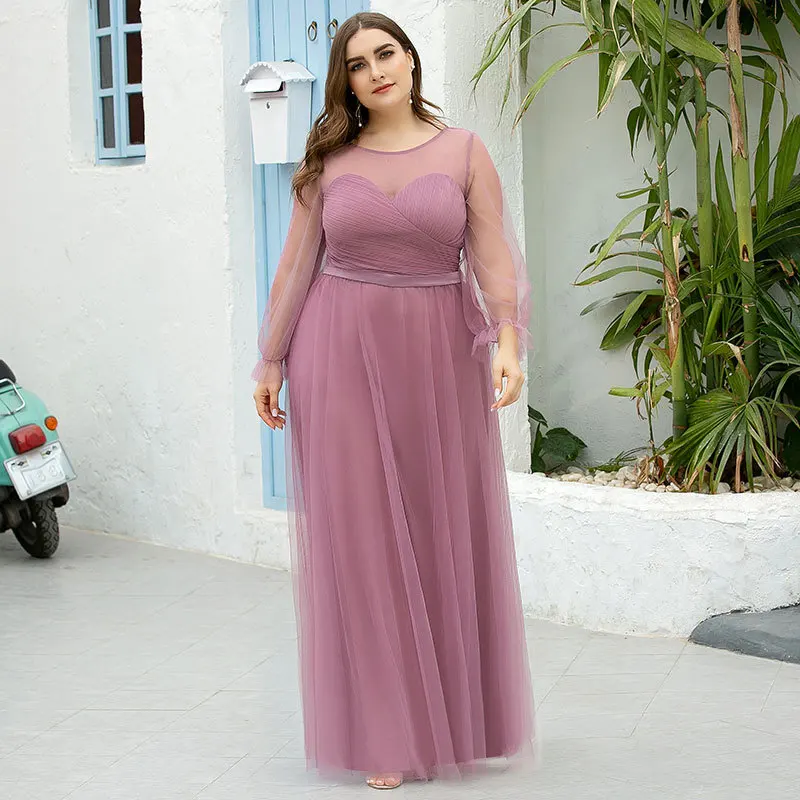 Женское пыльное розовое платье для выпускного вечера ТРАПЕЦИЕВИДНОЕ вечернее из