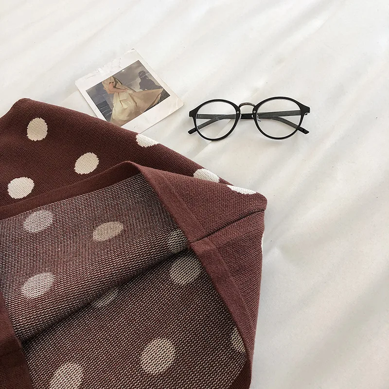 

2020 Autumn Winter New Korean High Waist Wave Point Elastic Slim Bag Hip Skirt Casual Women A-line Mini Skirt Tide Free Shipping