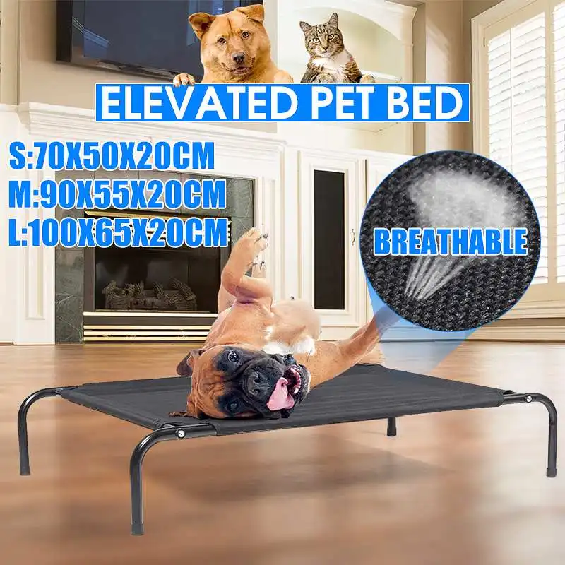 

Elevated Dog Bed Lounger Sleep Pet Raised Cot Hammock for Indoor Outdoor Breathable Mesh Raised Cat Puppy Bed Mat Camping Bed