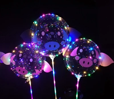 Лидер продаж прозрачный волнистый шар с подсветкой светящиеся шары мультяшный