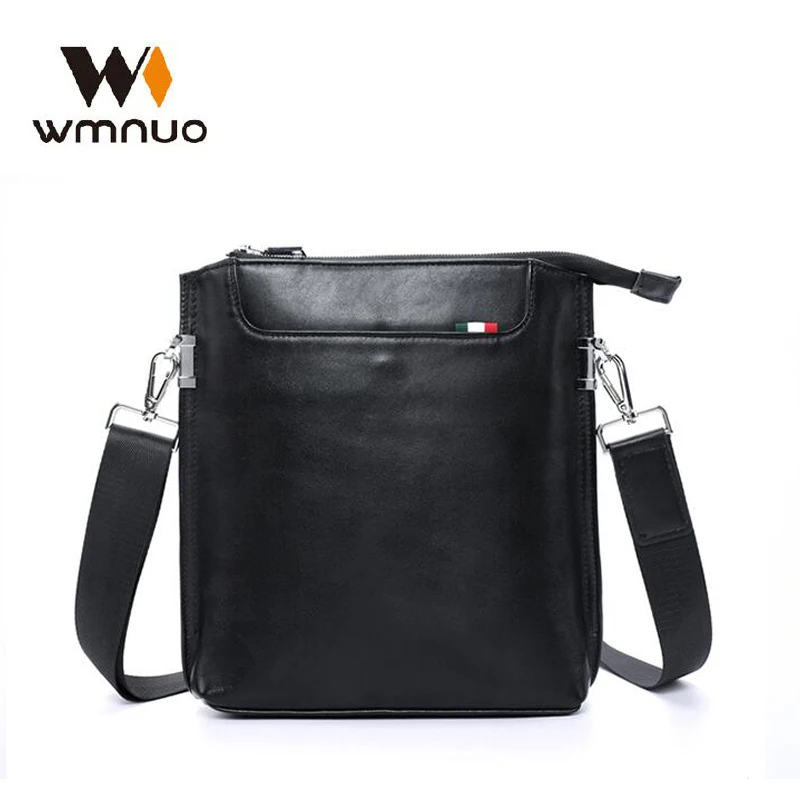 

Wmnuo Shoulder Bag Men Vertical Cow Original Leather Men's Bag Business Black Solid Crossbody Bag For Male Ipad Phone Bags