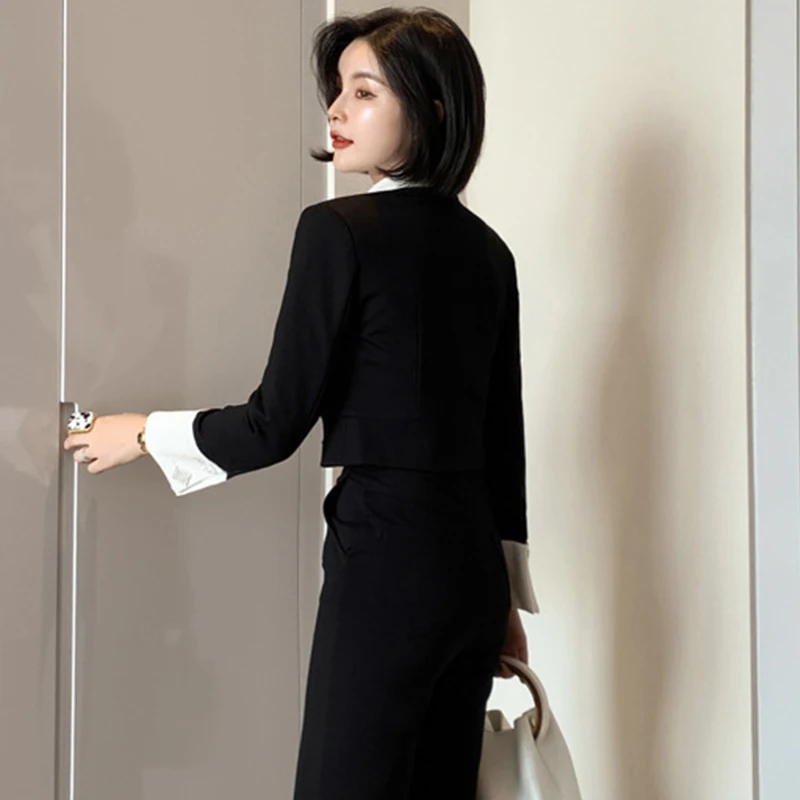 

new arrival comfortable fashion temperamental double breasted high quality patchwork fresh simple wild vintage elegant jacket