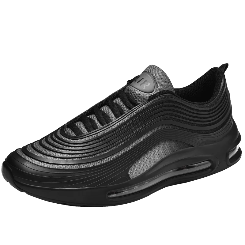 Black Gray Дышащие кроссовки на платформе; спортивная обувь для бега; Мужская весенняя обувь; Модная легкая мужская обувь с воздушной подушкой; zapatos de hombre basket - Цвет: Black Gray