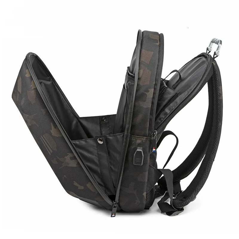 Fashion Man Backpack 15.6 Inch Laptop USB Charging Bluetooth Speaker Male Bags Recharging Multi-layer Space Travel Anti-thief
