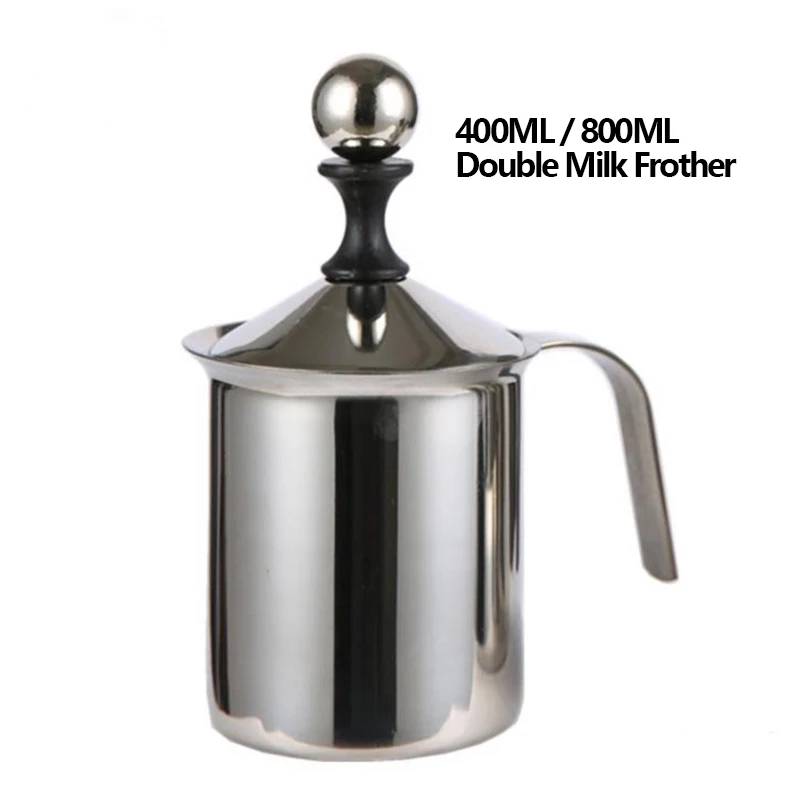 Капучино 400/см3 японский двойной вспениватель молока из нержавеющей стали для рук
