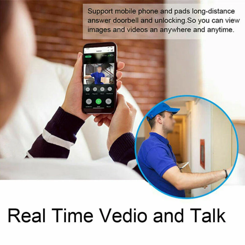 Wi Fi дверной звонок Беспроводное видео Двусторонняя камера ночного