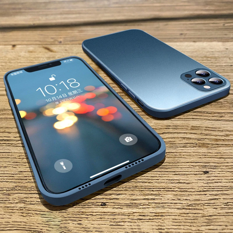 

YYDS Luxury Square Frosted Tempered Glass Phone Case For iPhone 13 12 11 Pro Max Mini XS XR X 8 7 Plus SE 2020 Hard Thin Cover