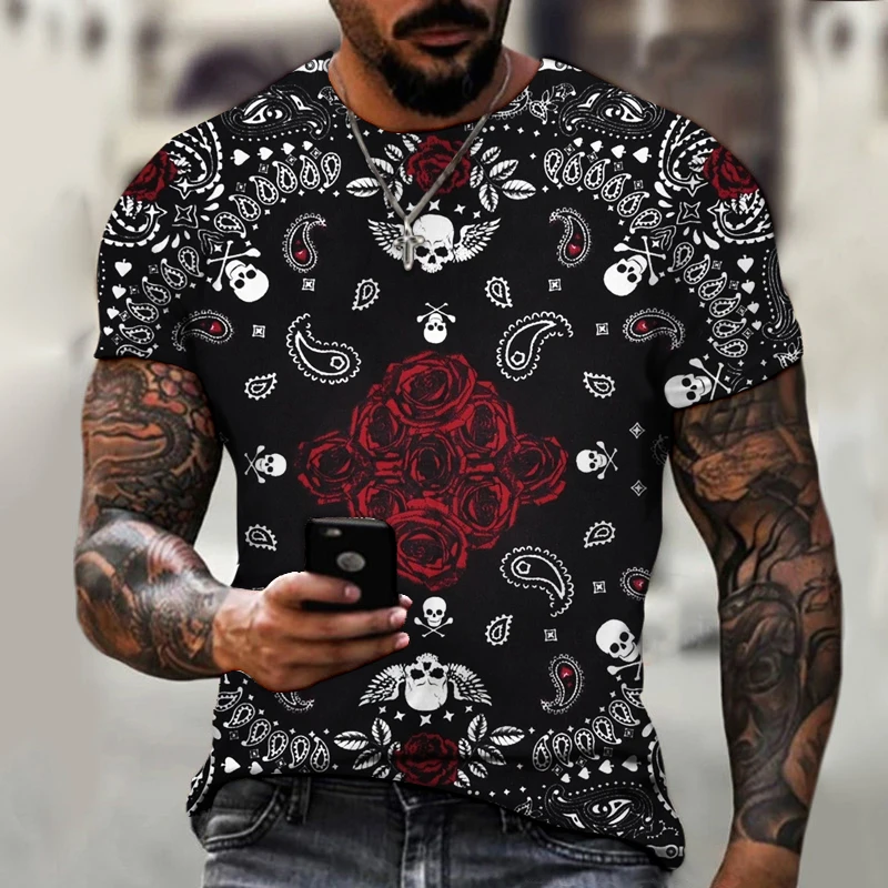 

Camiseta informal para hombre, camisa con estampado digital 3d a la moda, ropa holgada de manga corta para verano, 2021