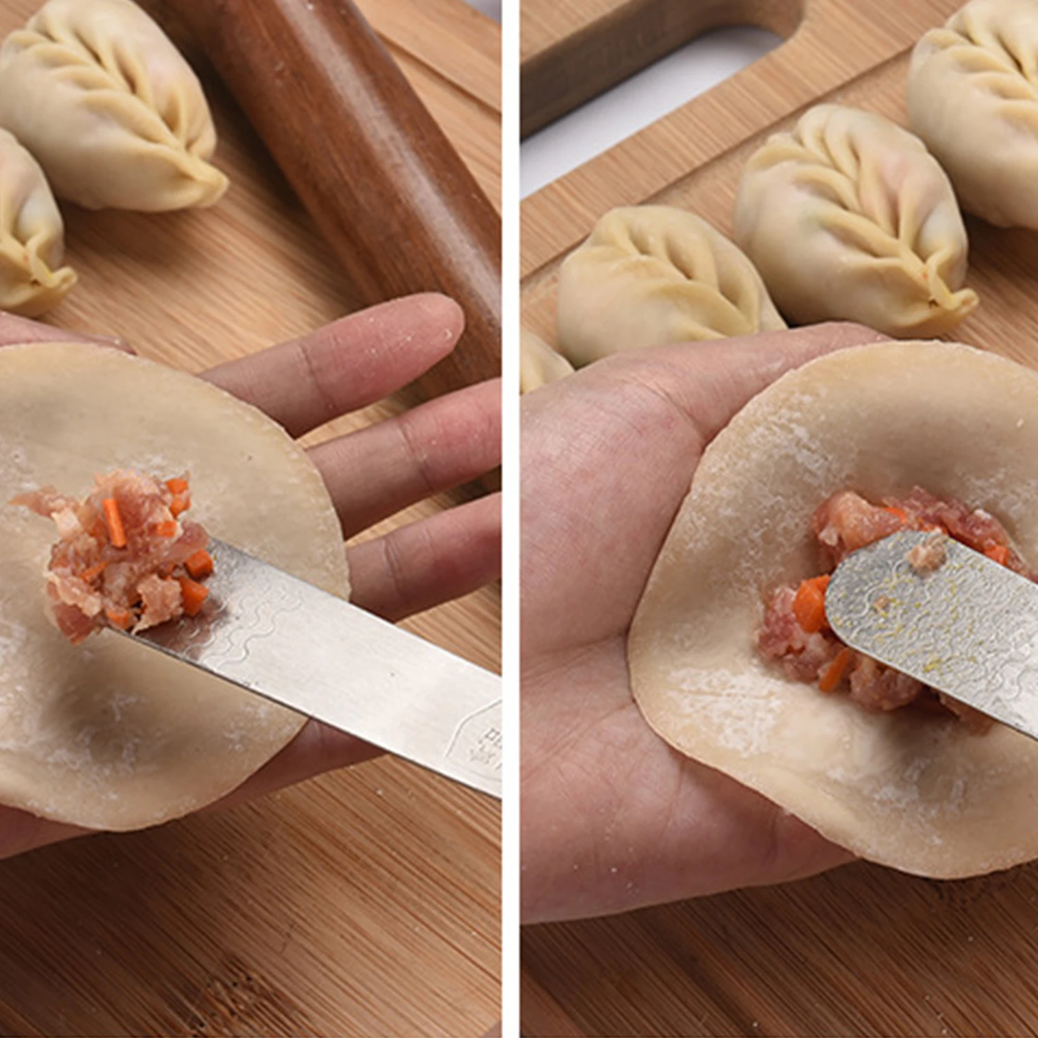

Dumpling Maker Mold Stainless Steel Dumpling Filling Spoon Set Chinese Dumpling Maker Kitchen Gadgets