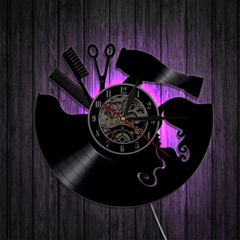 Настенные часы с виниловой пластиной современный дизайн Искусственные для