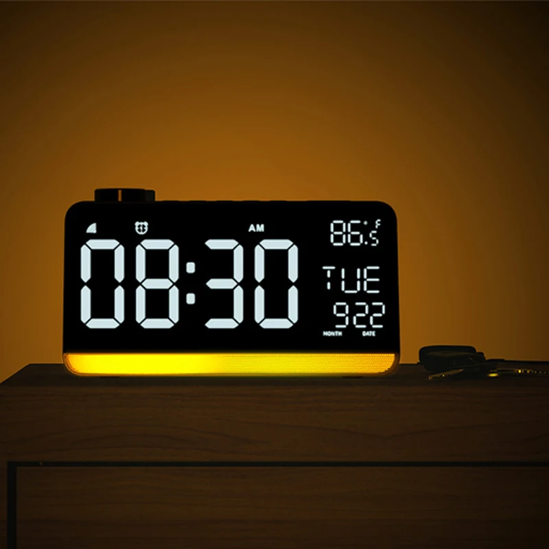 led digital alarm clock electronic digital alarm screen desktop wifi smart clock for home office snooze calendar desk clocks free global shipping