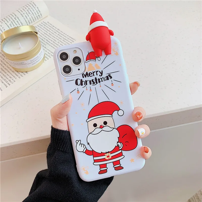 Милый мультяшный чехол с рождественским оленем и снеговиком для iphone 11 Pro XS Max X XR 7 8