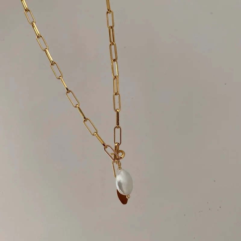 

Французское высококачественное жемчужное ожерелье, женское модное Золотое Модное Новое дизайнерское простое и модное