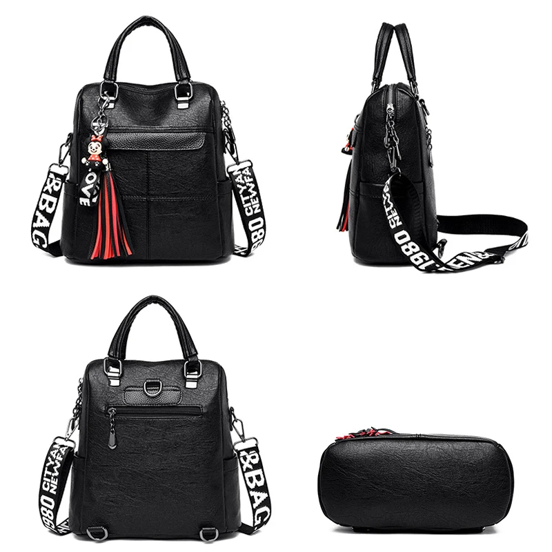 Рюкзак женский кожаный вместительный школьный для девочек-подростков |