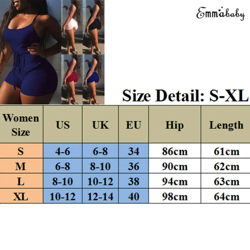 

2020 New Fahsion Women Sexy Sleeveless Solid Bodycon Romper Jumpsuit Party Strappy Bodysuit Pants