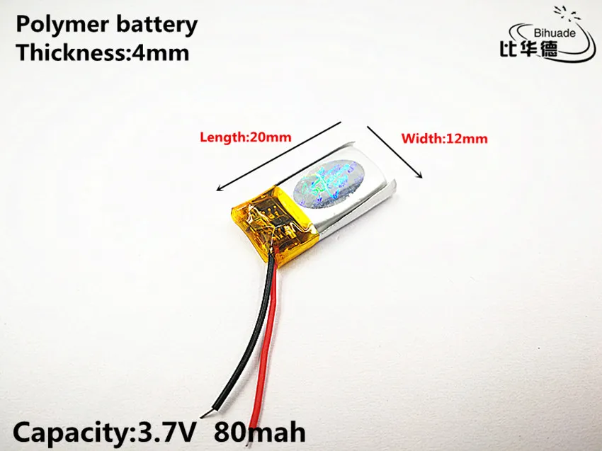 3 7 V 80mah литий-полимерный аккумулятор 041220 401220 041120 MP3 MP4 MP5 Bluetooth гарнитура |