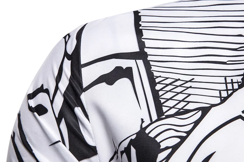 

Loldeal 3D Long-sleeved Shirt Printing Personality Character Trend Cardigan Shirt