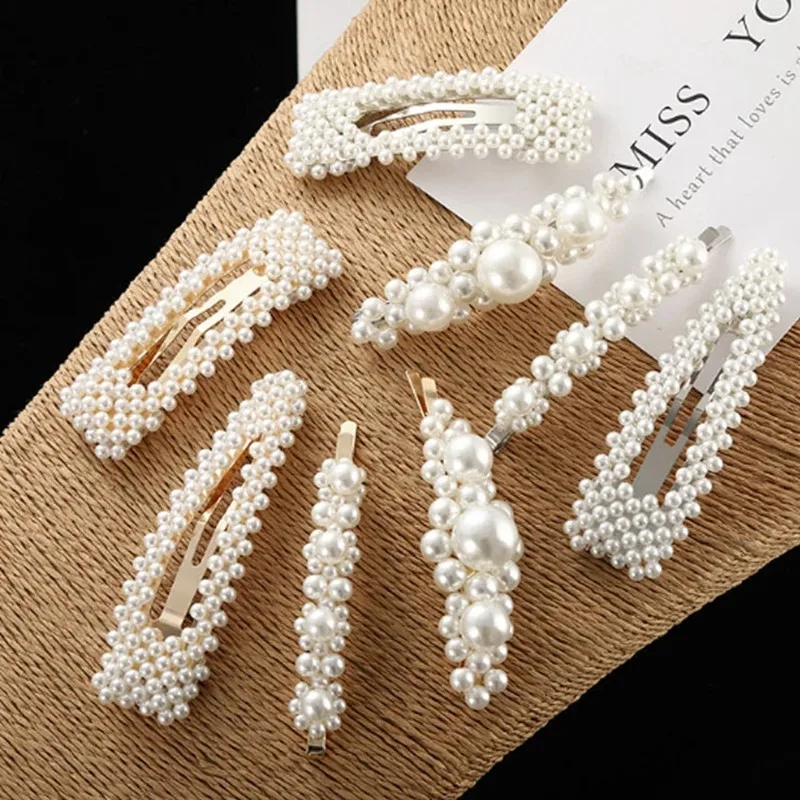 

3 / 4 / 5 Pieces / Set Women's Girl Elegant Full Pearl Geometric Hairpin Sweet Hair Ornament Sweet Hair Ornament Sweet Hair 2021