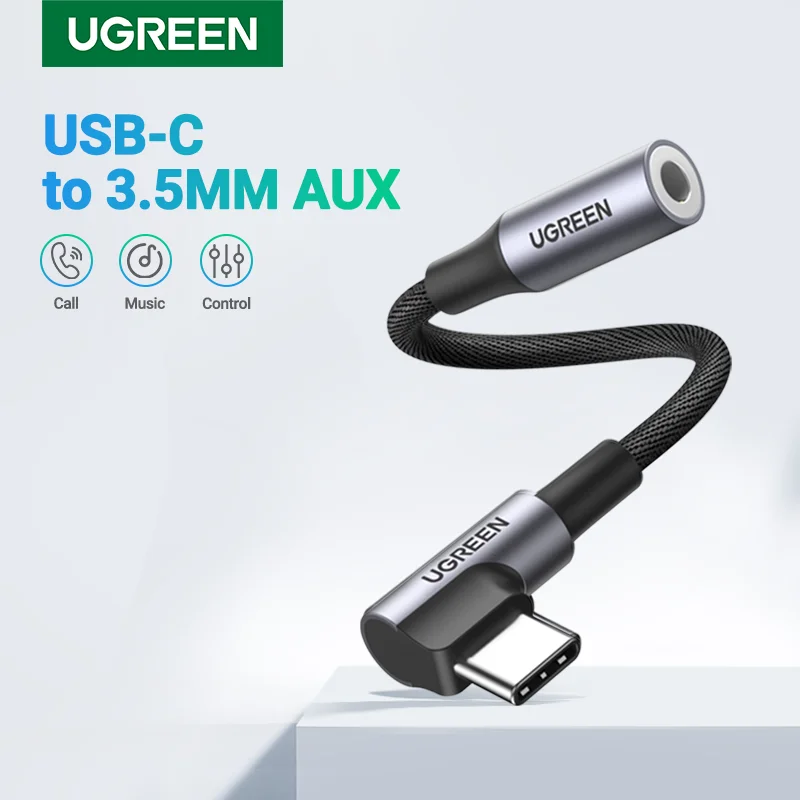 

UGREEN Type C to 3.5mm Cable Headphone Adapter USB C to 3.5 Jack Audio Aux Cable for Xiaomi Mi 11 Oneplus HUAWEI P30 Pro Mate 20
