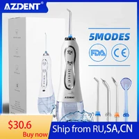 azdent newest hf 6 5models electric oral irrigator with travel bag cordless portable water dental flosser 5pcs jet nozzles