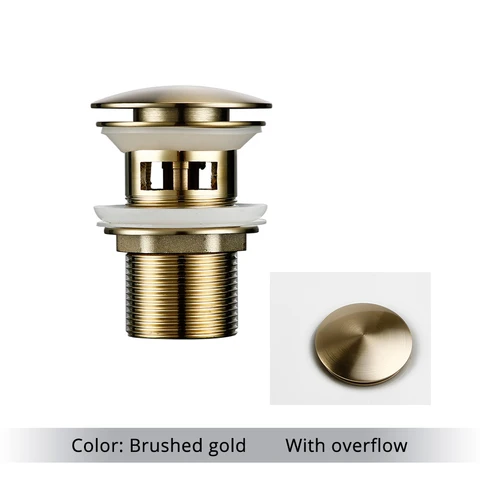 Bathroom Sink Stopper Washbasin Pop Up Drain Plug Cover Waste Pipe Drainer With Or Without Overflow For Bath Accessories