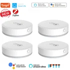 Датчик температуры и влажности Tuya Smart Zigbee, комнатный гигрометр, термометр с ЖК-дисплеем, поддержка Alexa Google Assistant