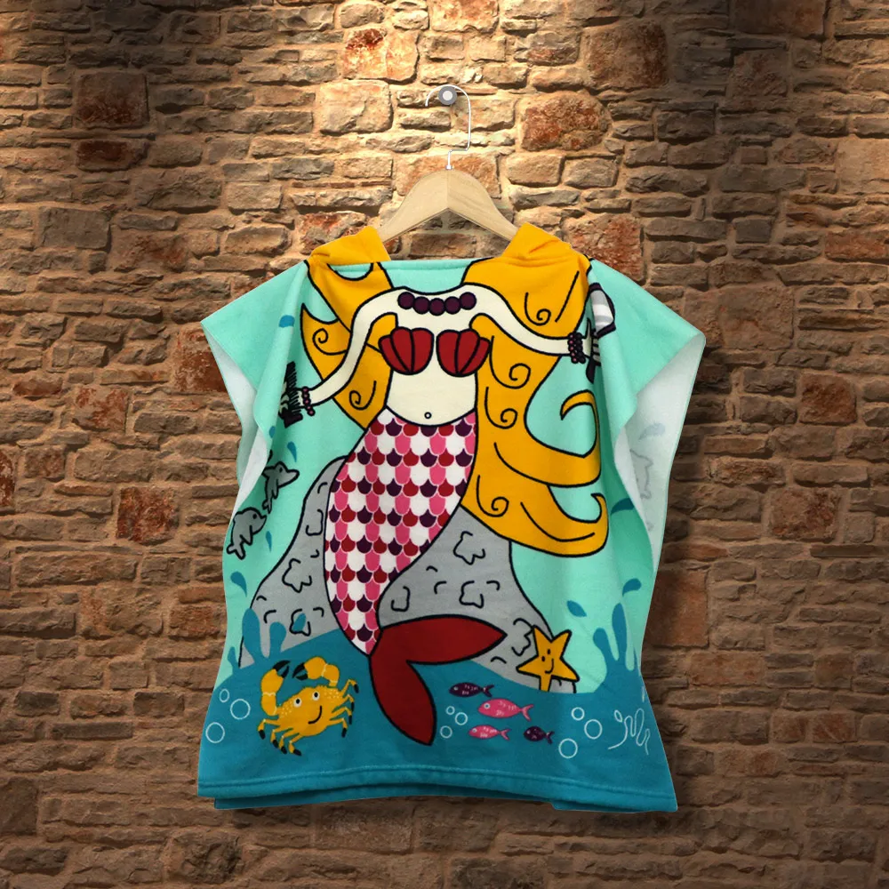 Детское полотенце с капюшоном 1 шт. милый мультяшный плащ пляжное детский халат