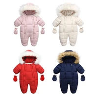 winter thicken baby jackets for girls coats boys plus jumpsuit toddler hooded outerwear infant children clothes chd014