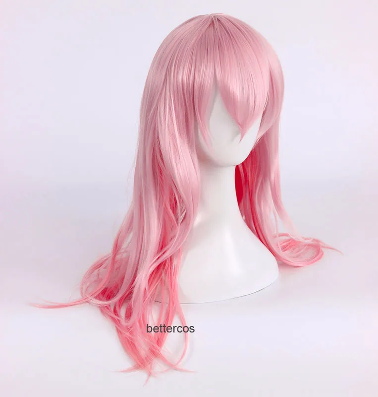 Парик для косплея Super Sonico Supersonico длиной 60 см розовый термостойкий синтетический