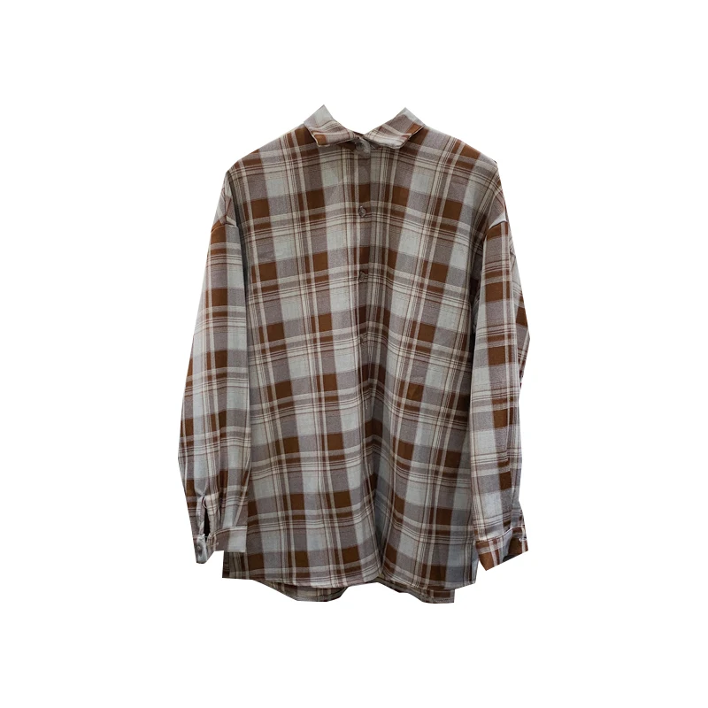 

new dress shirts in early autumn han edition style relaxed joker plaid shirt cardigan