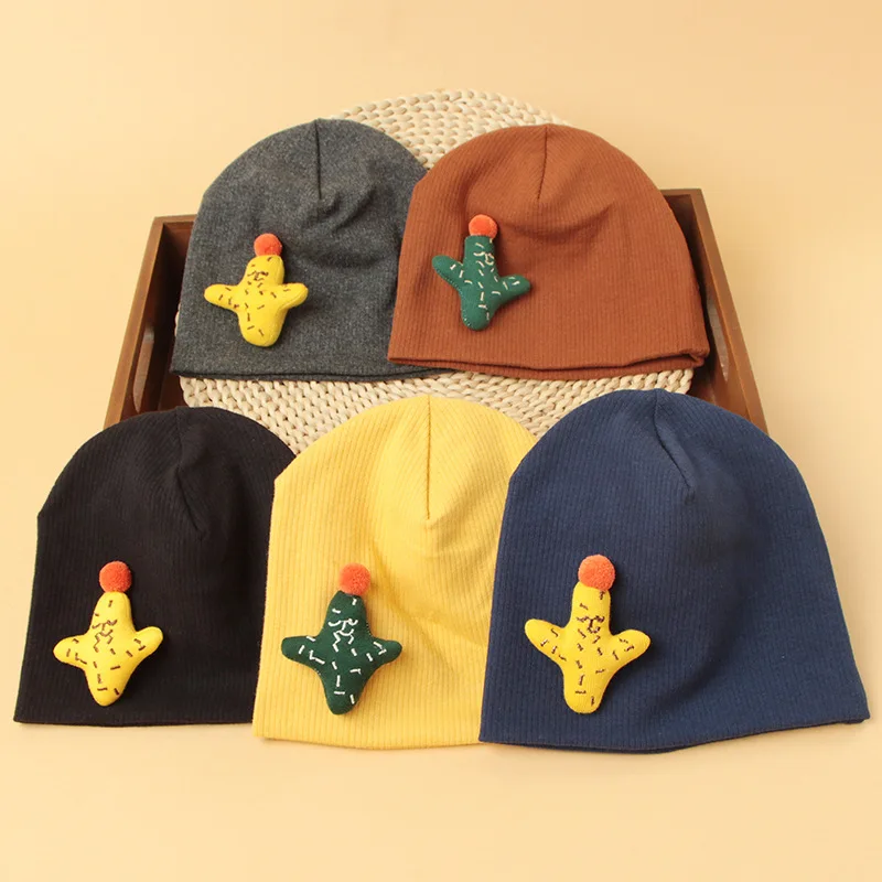 

Двухслойная шапка для новорожденных, однотонная теплая хлопковая шапка, детский пуловер, шапка для дома и улицы, ветрозащитная Повседневна...