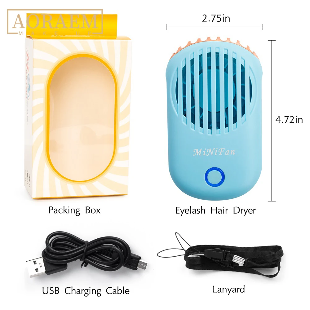 

AORAEM Mini USB Eyelash Fan Dryer Portable Air Conditioner Blower Eyelashes Mascara Glue Fast Dry Eye Lash Grafting Makeup Tool
