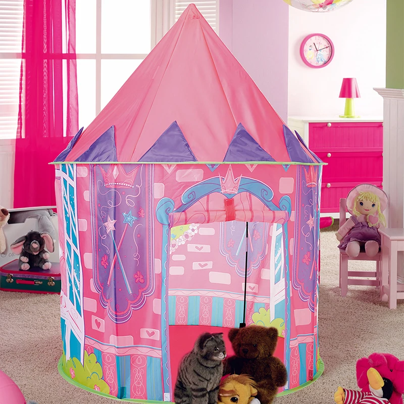 Розовая принцесса детская складная палатка для кемпинга Пляжная с сумочкой