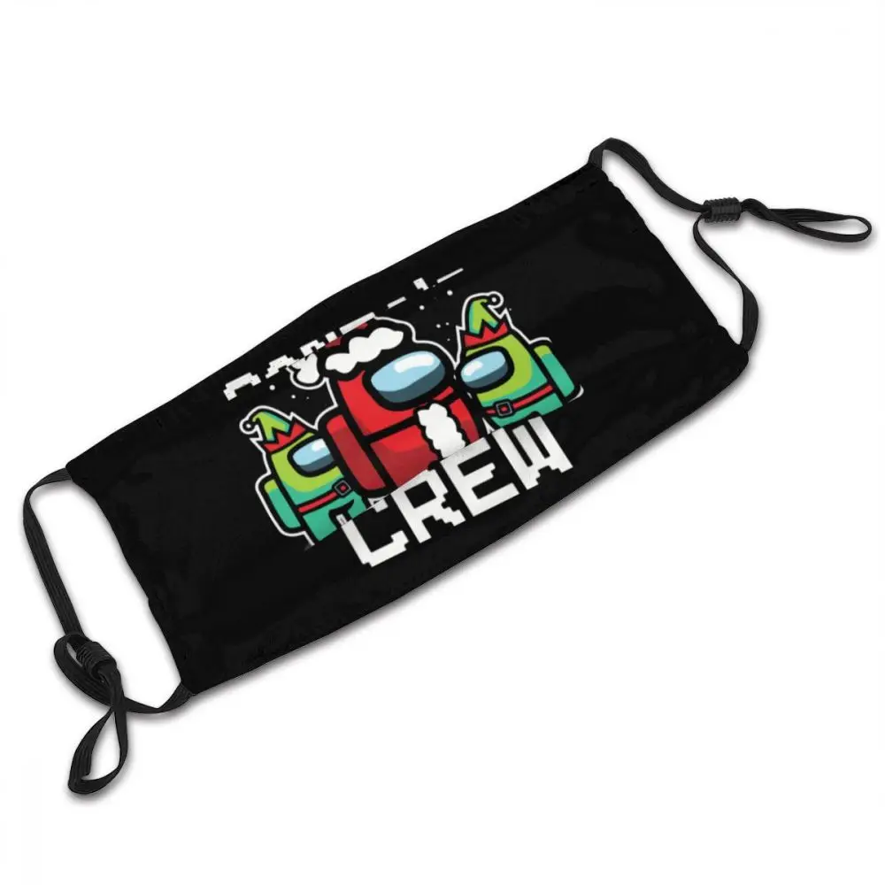 

Leisure Santa Crew Among Us Christmas Quality Print Reusable Mouth Mask Good Quality Anti-Bacterial Filters Inside