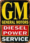 GM Diesel Power Service Ретро жестяной знак Ностальгический орнамент, металлический плакат, гараж, арт-деко, бар, кафе, магазин