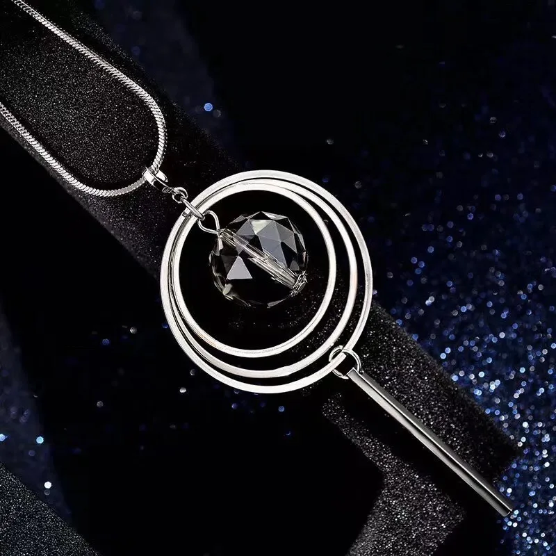 Женское длинное ожерелье Collier Femme винтажная Серебряная цепочка с круглым красным