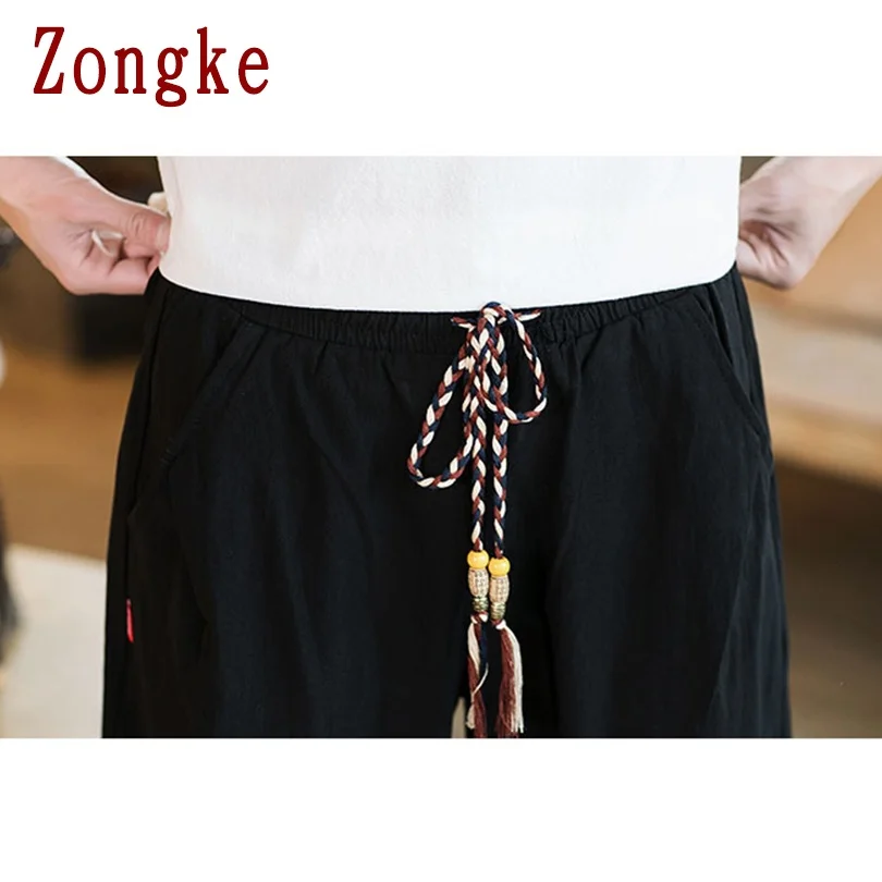 

Zongke Patchwork Casual Pants Men Clothing Japanese Fashion Sweatpants Men Korean Calf-Length Mens Pants M-5XL 2021 New Arrival