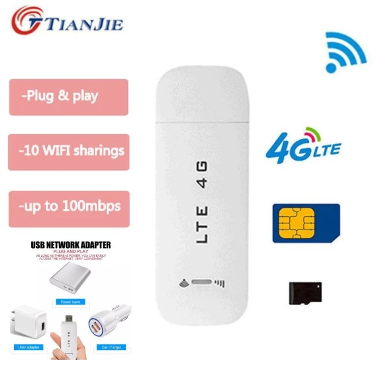 TIANJIE разблокирована LTE маршрутизатор 3G/4G USB Wi Fi Беспроводной модем для автомобиля