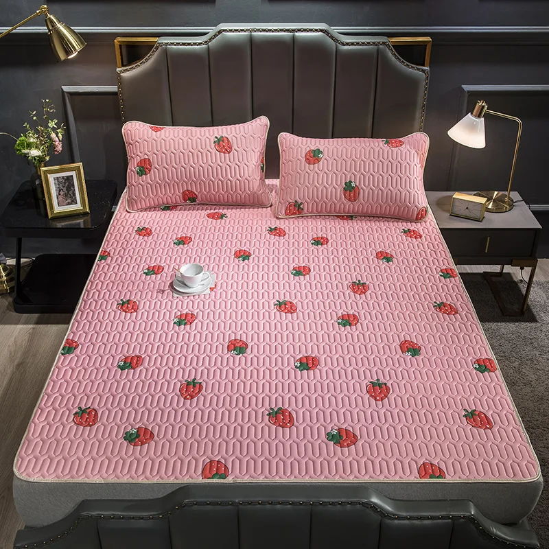 

14 Summer Sleeping Mattress Cold Sheet Pillowcase Cover 2pc/3pc Bed Cover Can be Folded Washed Ice Latex Emulsion Mat
