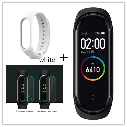 white Xiaomi mi смарт-браслет 4, 3 цвета, AMOLED экран, mi Band 4, Smartband, фитнес-браслет, Bluetooth, спортивный, водонепроницаемый, SM - Цвет: white