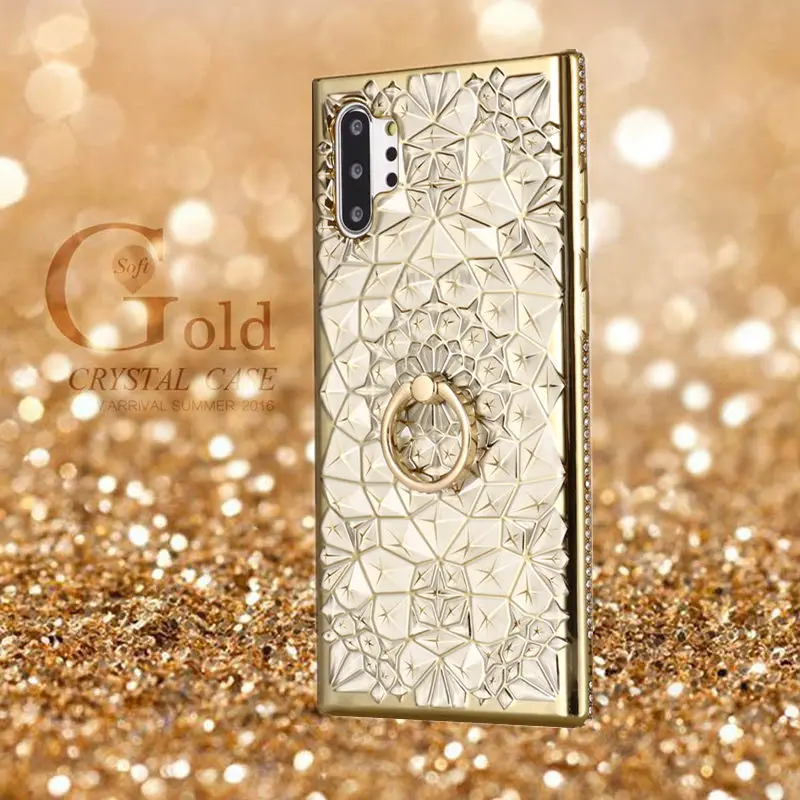 

Ring Stand Case For Samsung Galaxy Note 10 Plus 5G S10 S9 S8 S7 3D Diamond Cover For Samsung A6 A8 A7 A9 J4 J6 Plus 2018 A70 A50
