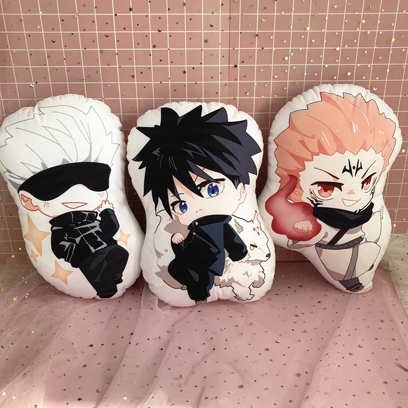 

10/40cm Anime Jujutsu Kaisen Cosplay Pillow Plush Doll Toy Yuji Itadori keychain Costume Double Side Printed Doll Cushion
