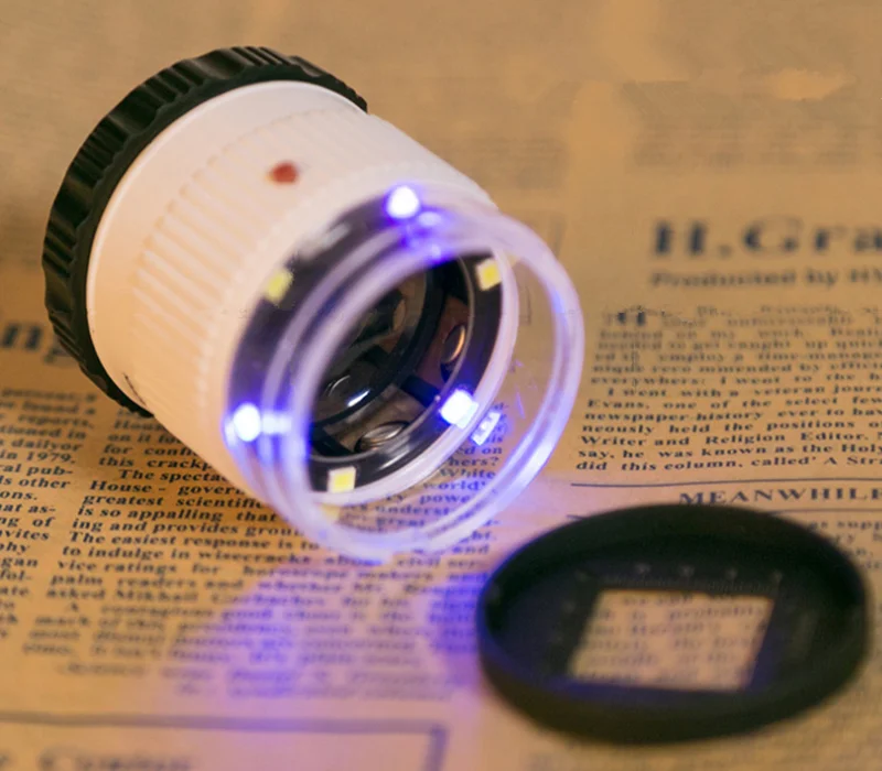 Увеличительное стекло 30X с фокусировкой лупа ультрафиолетовыми