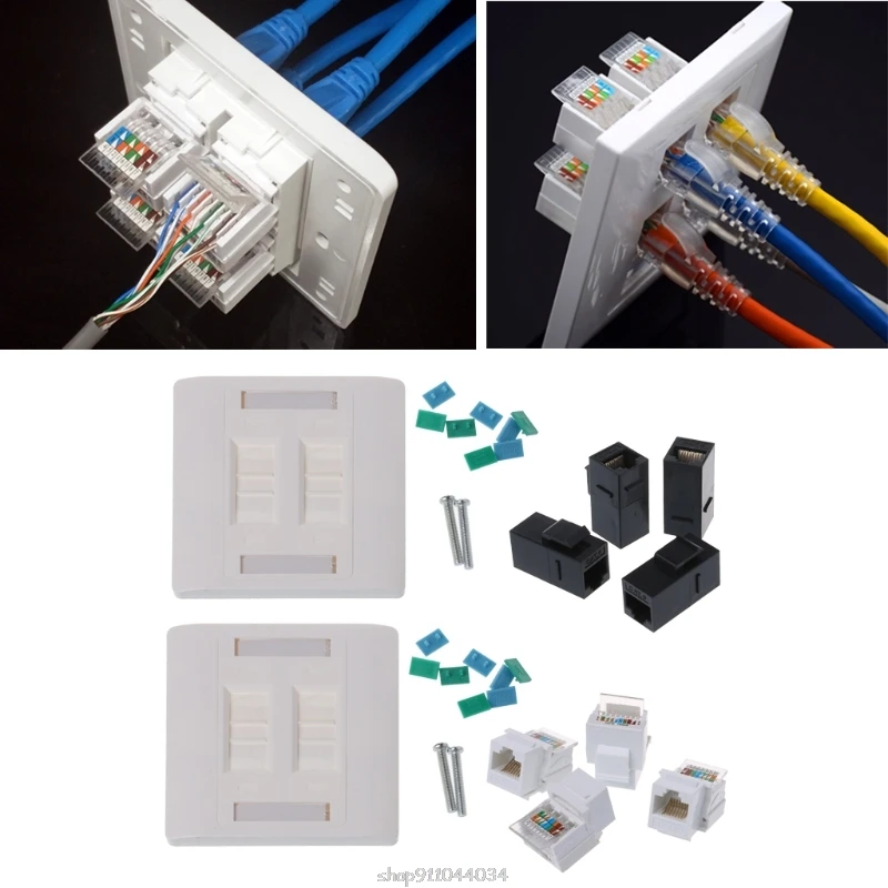 

Wall Plate 4 Ports RJ45 Network 86mm Standard Wall Plate Ja20 21 Dropship