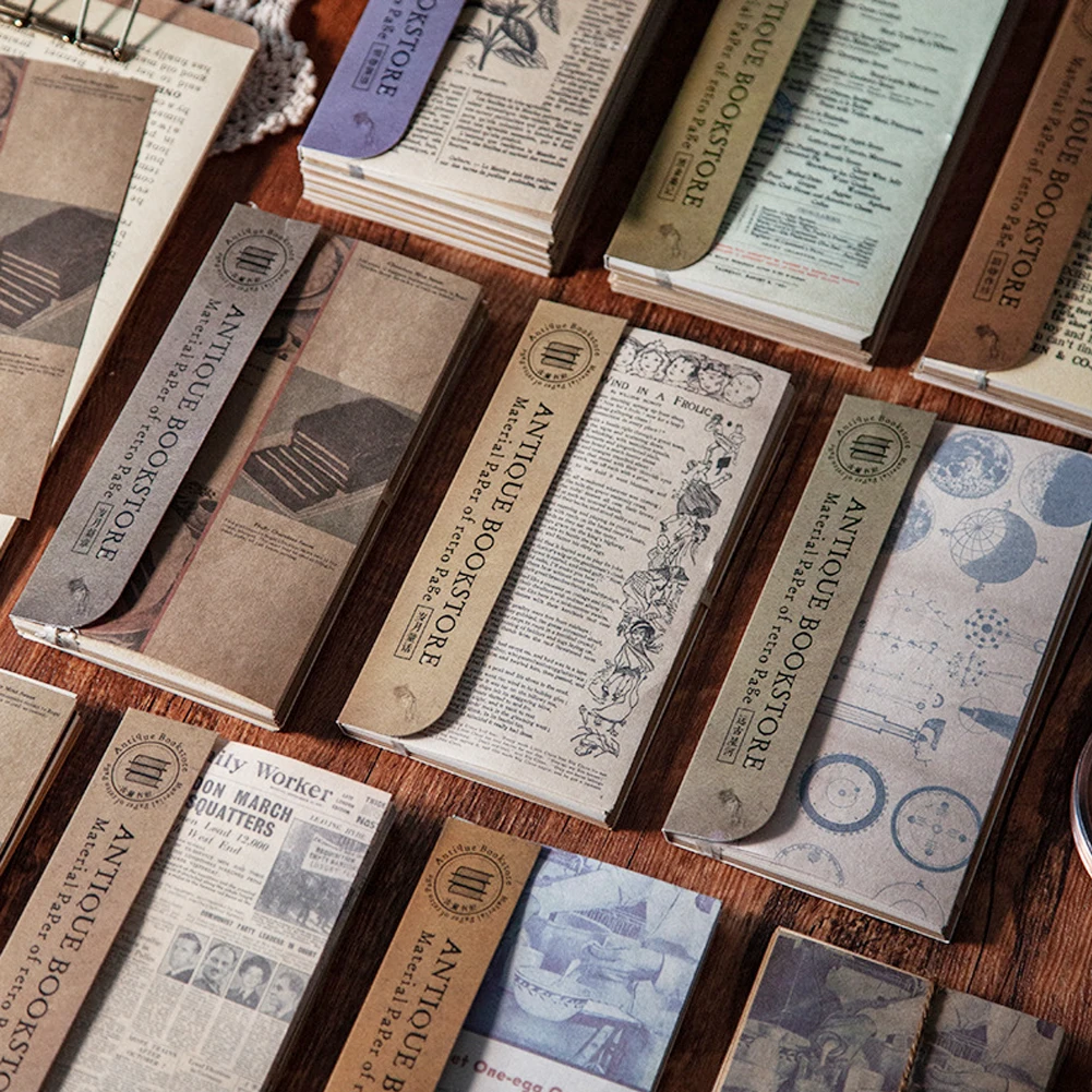 60 листа/уп наклейки для ногтей с пакет ретро Бумага набор сделай сам Скрапбукинг