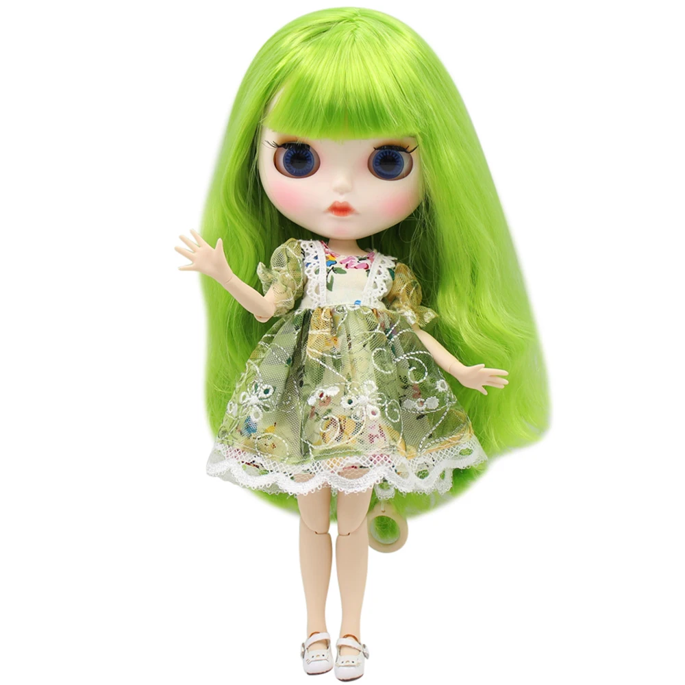 Кукла Blyth ICY DBS с белой кожей шарнирное тело новинка матовое лицо зеленые кудрявые